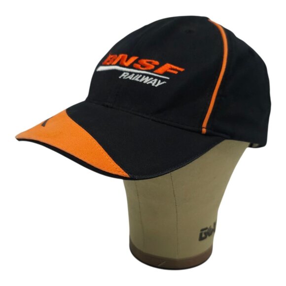 BNSF Railway Strapback Cap Hat Trucker Baseball Embroidered Logo Tracks Train - Picture 2 of 14